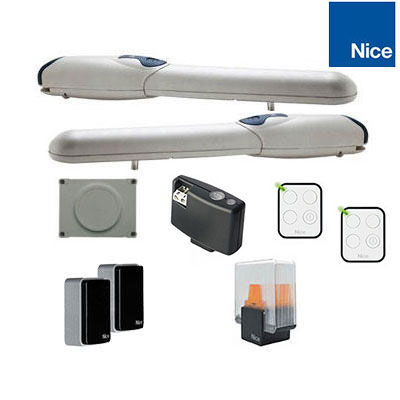 NICE WINGO4024BDKCE комплект - 2 привода, блок управления, приемник, пульт, фотоэлементы, лампа