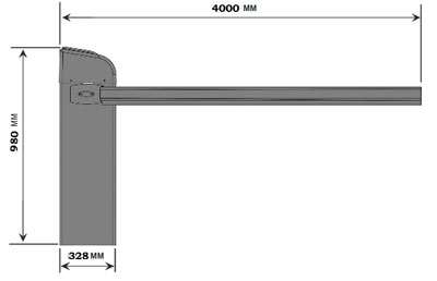 Габаритные размеры шлагбаума Doorhan Barrier-Pro 4000