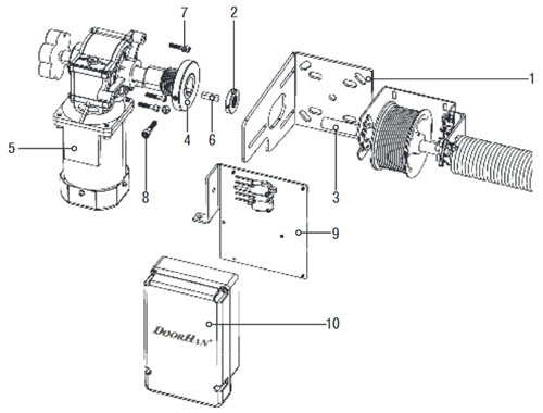 Схема установки Doorhan Shaft-20 на вал